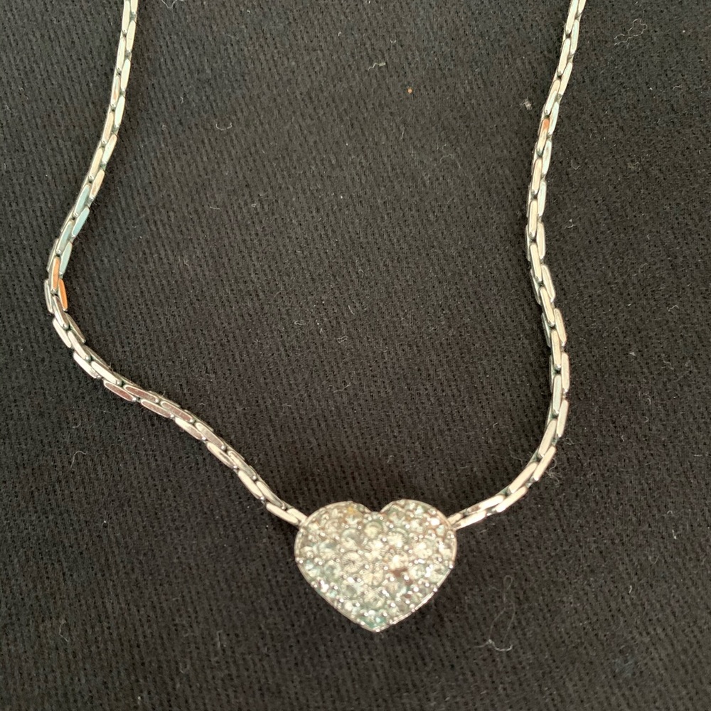 Swarovski crystal heart necklace-sterling silver.